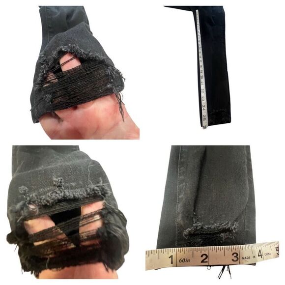 American Eagle Black Button Fly-Curvry-Hi Rise-Crop Jegging Sz 4 - Picture 9 of 9